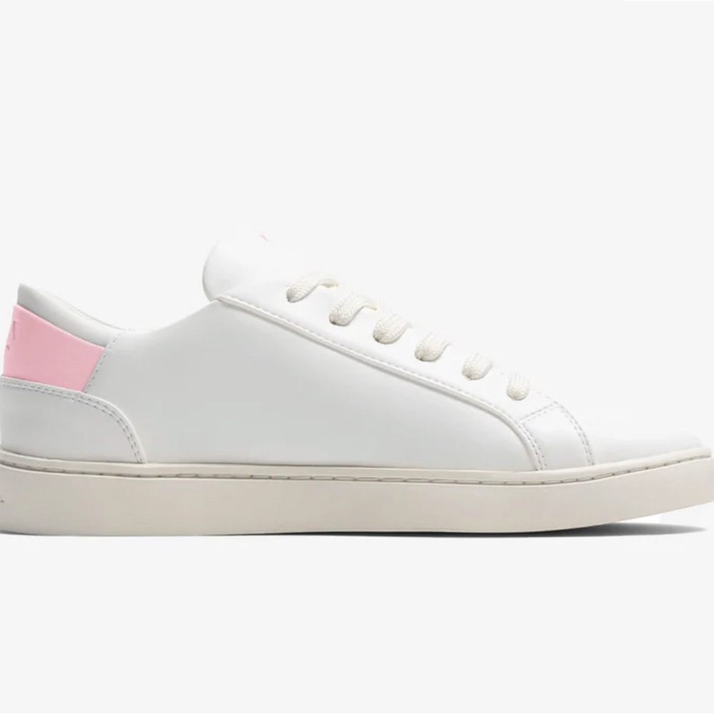Stylish White and Pink Women's Sneakers